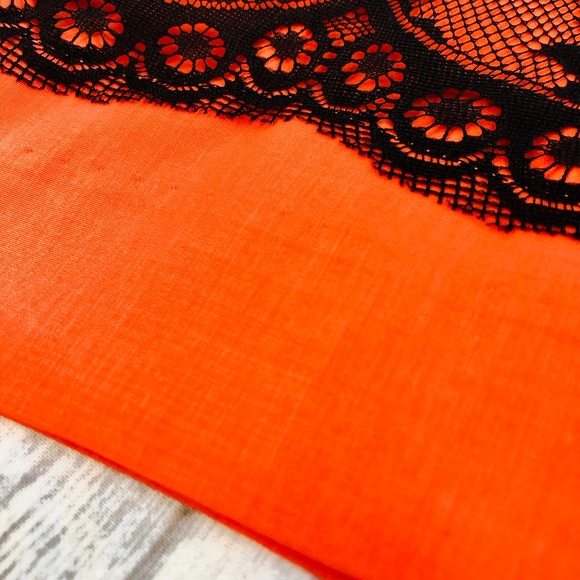 NWOT Sz 10 The Limited Orange/Black Lace Skirt - Picture 2 of 7